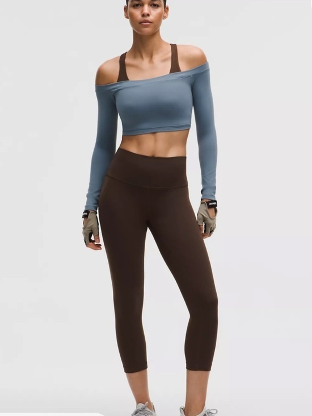 lululemon Align HR Crop 21” light brown walnut crunch Lycra sweat wicking capri